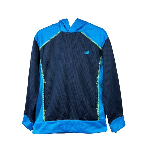 New Balance NB Heat Boys/Girls Long Sleeve Blue Pullover Hoodie Size 8 Unisex - Picture 1 of 9